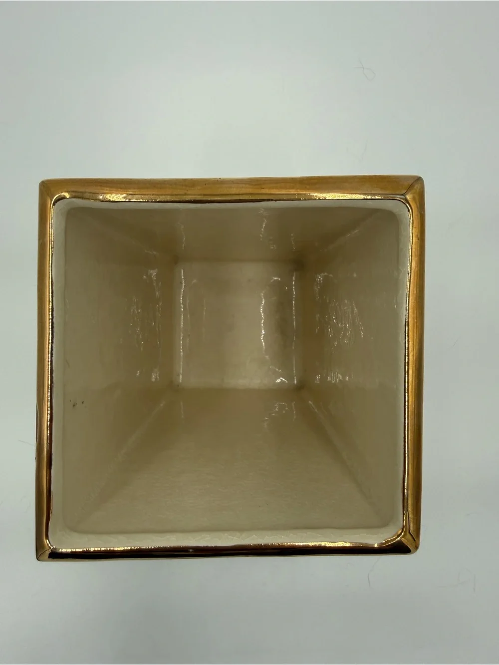 Sweile‎ Salem Weeping Gold Ceramic Square Planter Glossy Finish 6